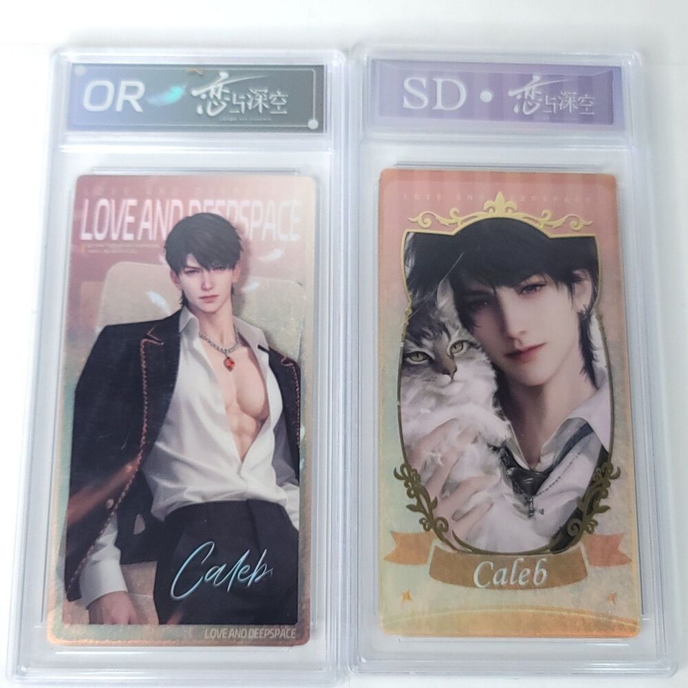 Love and Deep Space Caleb Neko Trading Card Encased Collectible Lot of 2